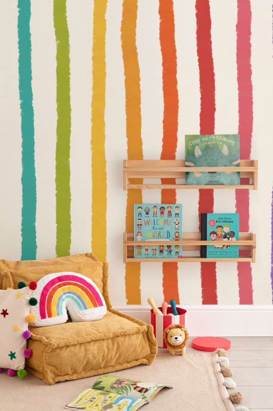 Hovia ST0001MU03W Gusto - mural w kolorowe paski