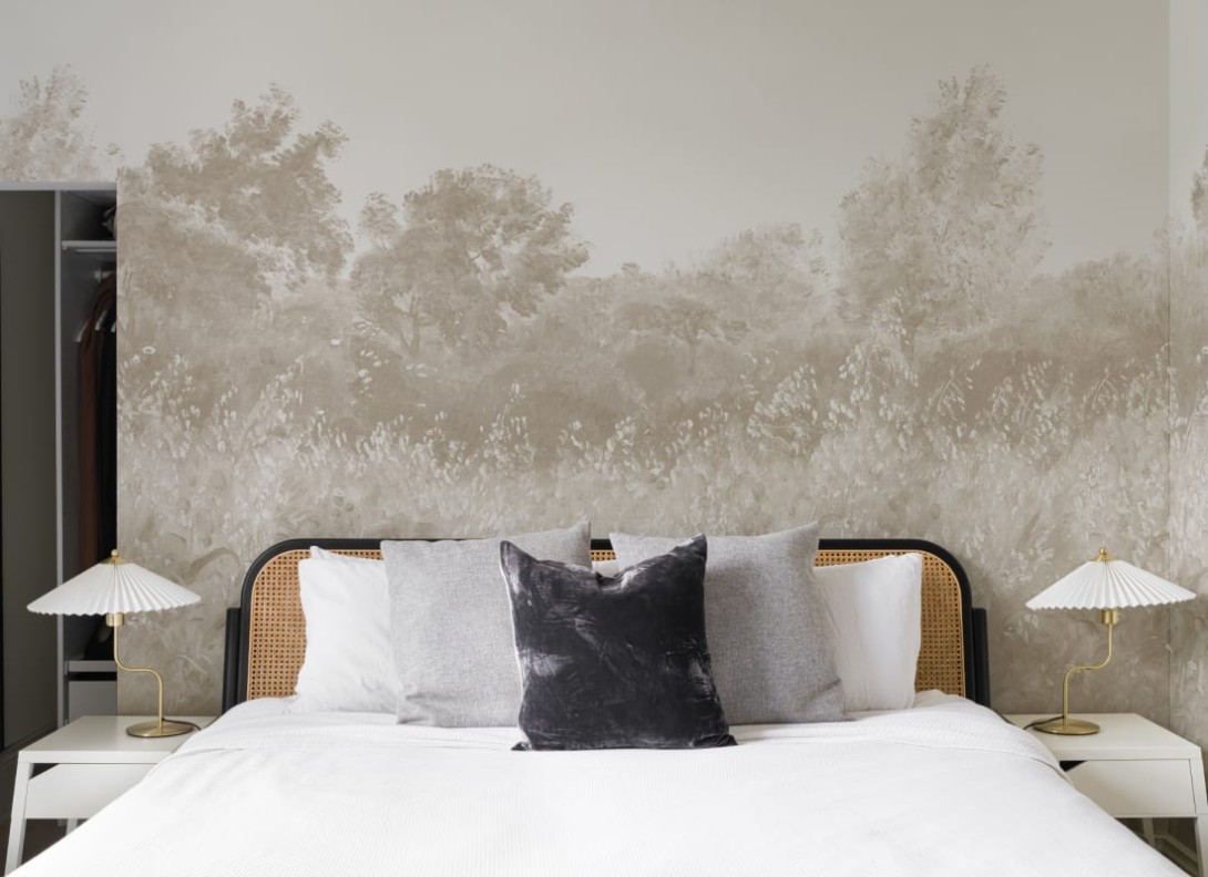 Hovia LA0514BE07W Barley Fields Beige - mural w krajobraz łąki