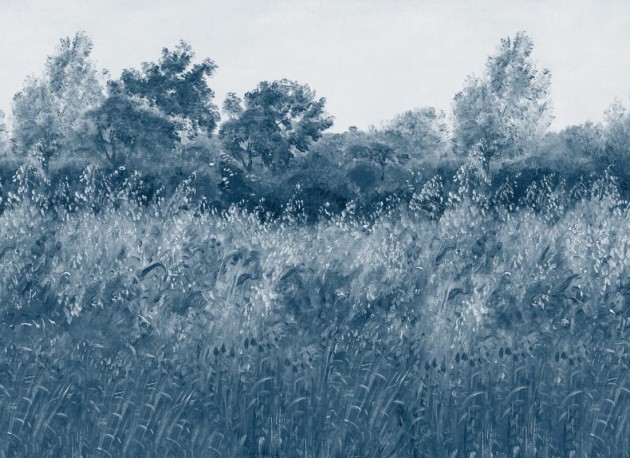 Hovia LA0515BU07W Barley Fields Blue - mural w krajobraz łąki