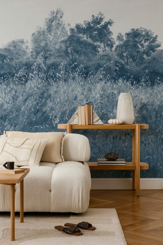 Hovia LA0515BU07W Barley Fields Blue - mural w krajobraz łąki