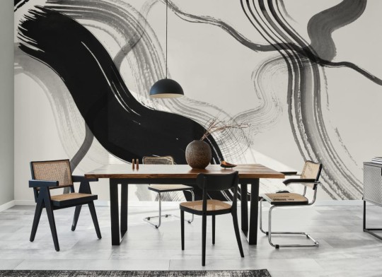 Hovia AB0321BW04W Brush Monochrome - mural w abstrakcyjne linie