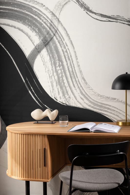 Hovia AB0321BW04W Brush Monochrome - mural w abstrakcyjne linie