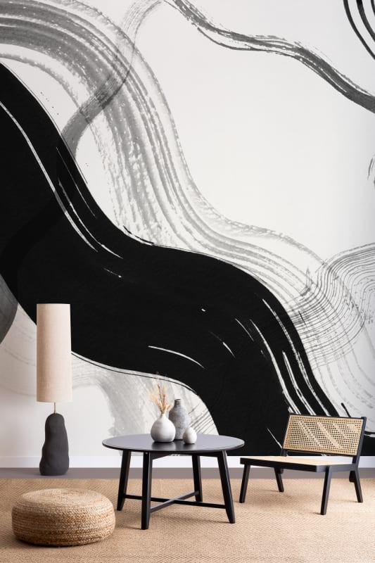 Hovia AB0321BW04W Brush Monochrome - mural w abstrakcyjne linie