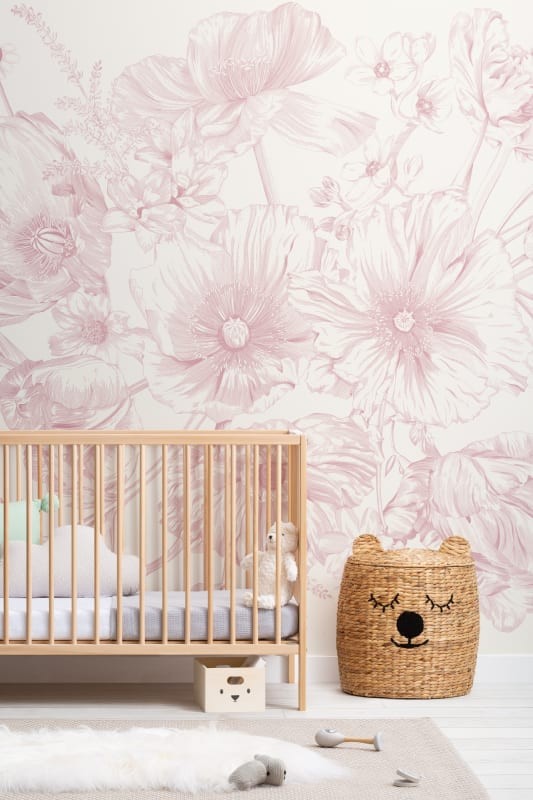 Hovia FL0525PI03W Bouquet Pink - mural w kwiaty