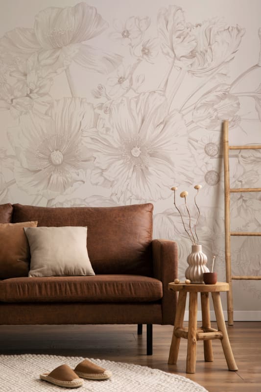 Hovia FL0526NE03W Bouquet Neutral - mural w kwiaty