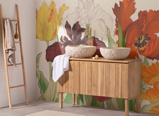 Hovia FL0148RE06W Tanigami Warm - mural w irysy