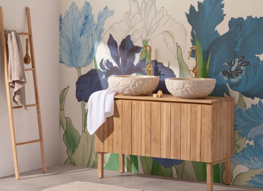 Hovia FL0149BU06W Tanigami Cool - mural w irysy