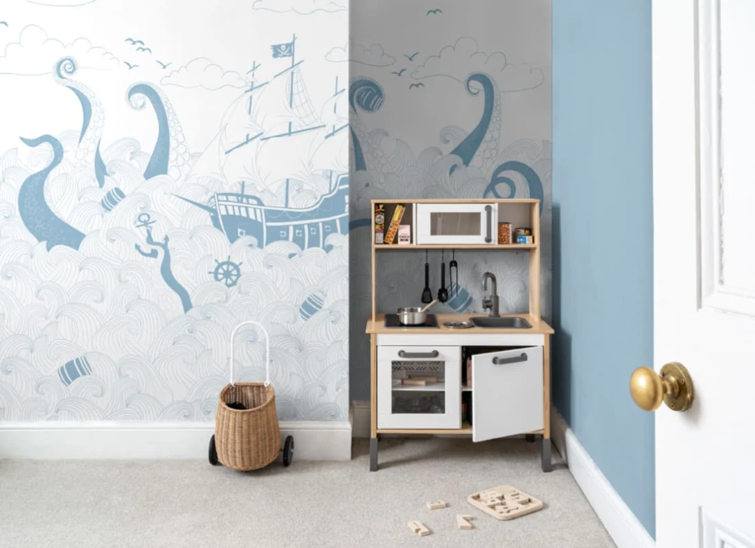 Hovia CH0079BH04W Kraken - mural dla dzieci w morski pejzaż i piracki statek