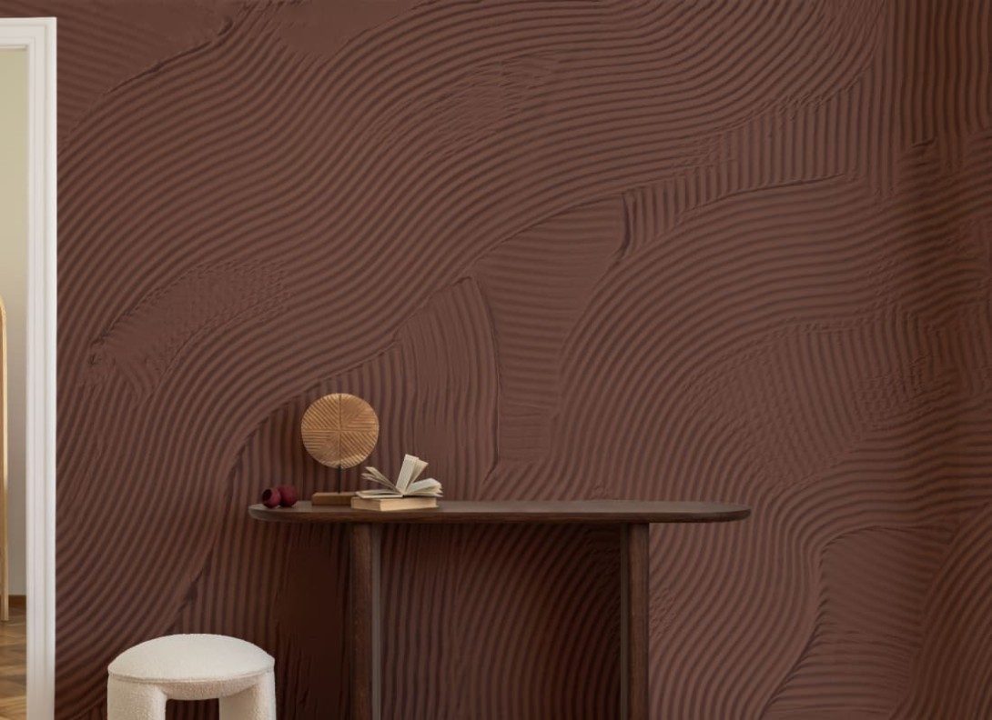 Hovia AB0435RE04W Scrape Terracotta - mural w organiczne rzeźbione linie