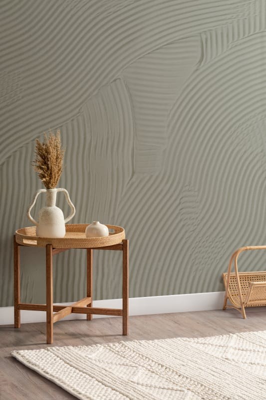 Hovia AB0436GR04W Scrape Green - mural w organiczne rzeźbione linie