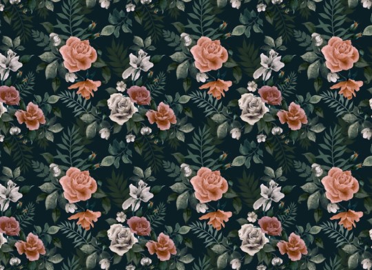 Hovia FL0011DA30W Ornament - mural w realistyczne kwiaty