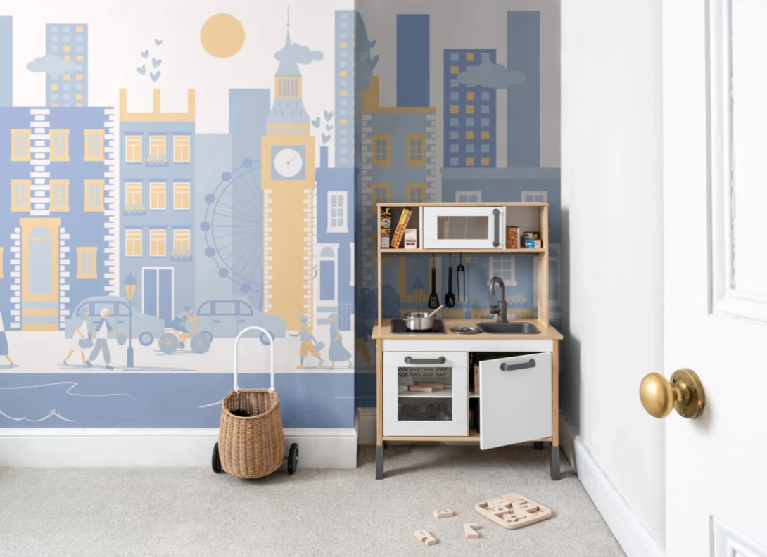 Hovia CH0024BU03W London Blue - mural dla dzieci w pejzaż Londynu