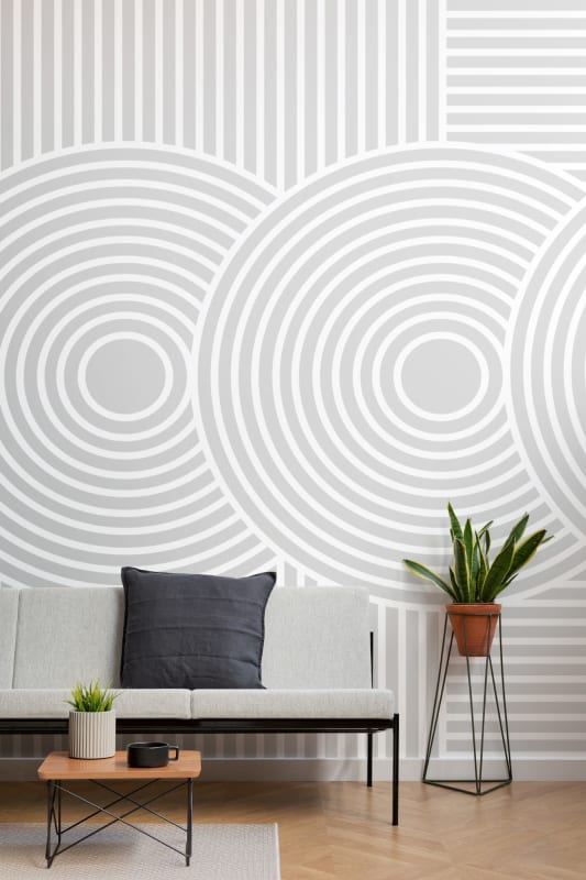Hovia GE0124GE03W Satori Grey - mural w geometryczny wzór liniowy