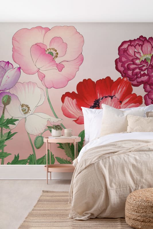 Hovia FL0224PI07W Papaver - mural w kwiaty