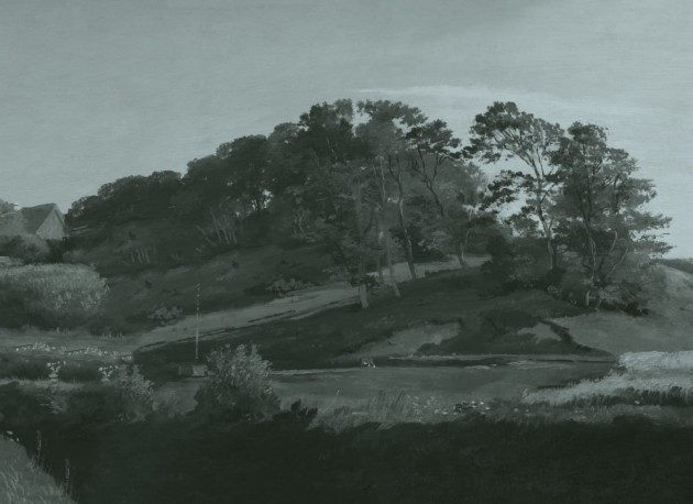 Hovia FO0375BU04W Sørupvang Hills Teal - mural w krajobraz duńskich wzgórz