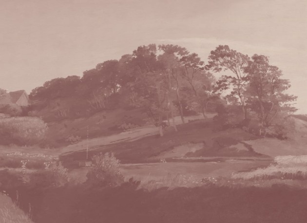 Hovia FO0376PI04W Sørupvang Hills Pink - mural w krajobraz duńskich wzgórz