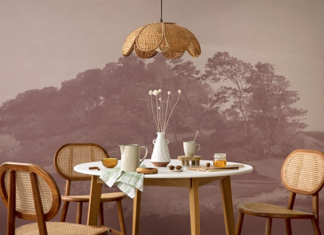 Hovia FO0376PI04W Sørupvang Hills Pink - mural w krajobraz duńskich wzgórz