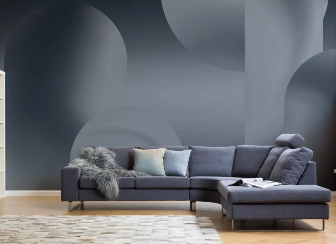 Hovia OM0054BU04W Vasarely Black - mural w geometryczny wzór ombre
