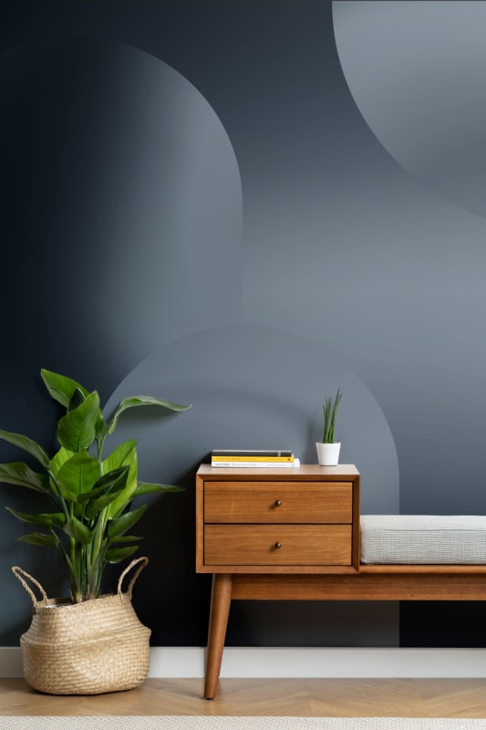 Hovia OM0054BU04W Vasarely Black - mural w geometryczny wzór ombre