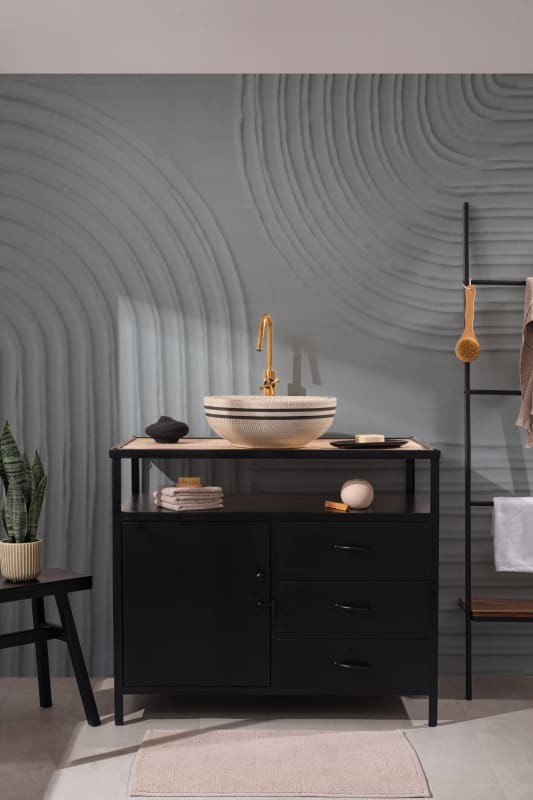 Hovia AB0429BU04W Carve Blue - mural w organiczne rzeźbione linie