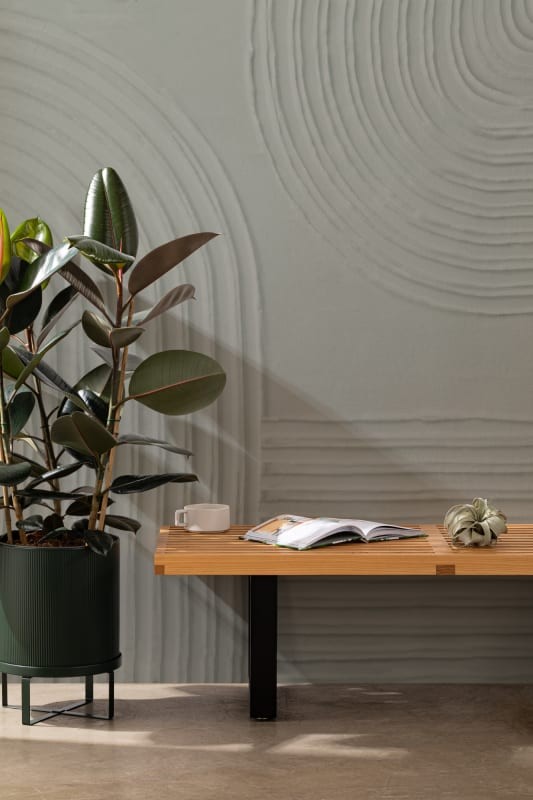 Hovia AB0430GR04W Carve Green - mural w organiczne rzeźbione linie