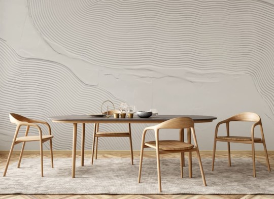 Hovia AB0431WH04W Sweep Neutral - mural w organiczne rzeźbione linie