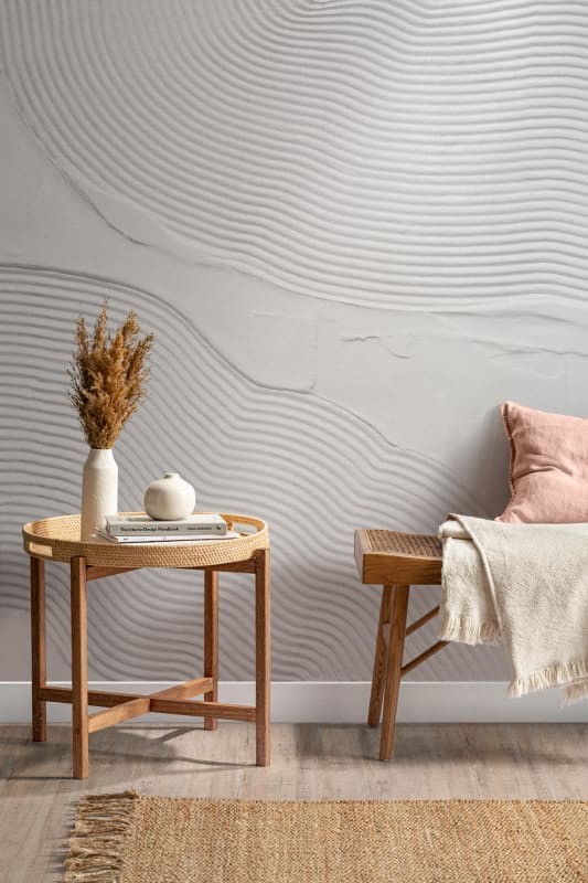 Hovia AB0431WH04W Sweep Neutral - mural w organiczne rzeźbione linie