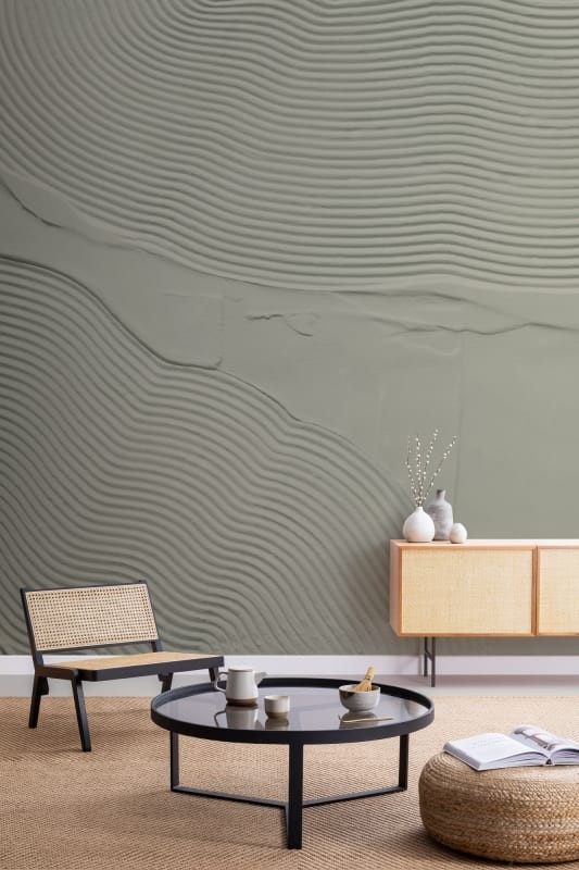 Hovia AB0432GR04W Sweep Green - mural w organiczne rzeźbione linie