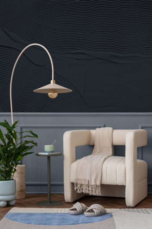 Hovia AB0433BU04W Sweep Navy - mural w organiczne rzeźbione linie