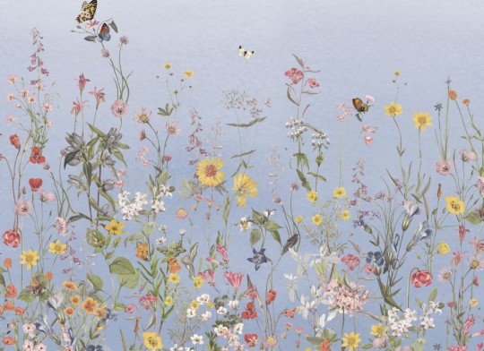 Hovia FL0605BU03W Wildspell Blue - mural w polne kwiaty