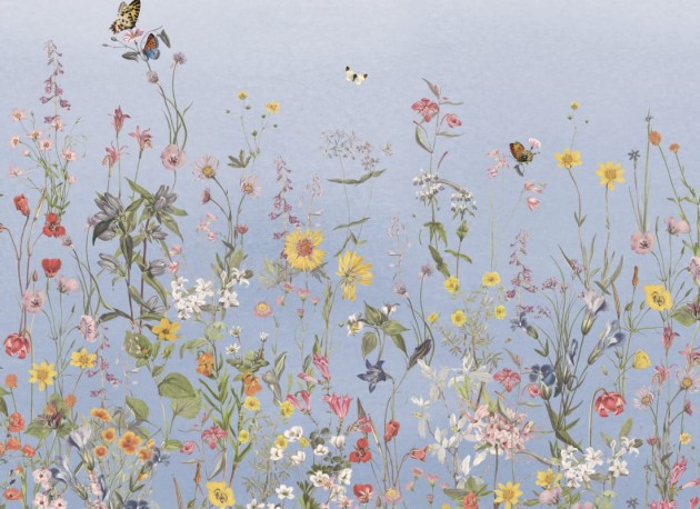 Hovia FL0605BU03W Wildspell Blue - mural w polne kwiaty