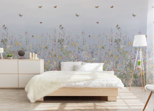 Hovia FL0605BU03W Wildspell Blue - mural w polne kwiaty