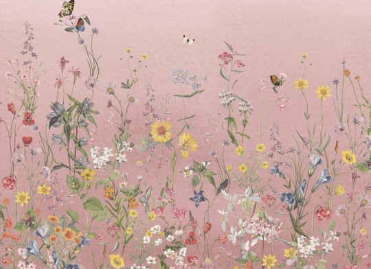 Hovia FL0606PI03W Wildspell Pink - mural w polne kwiaty