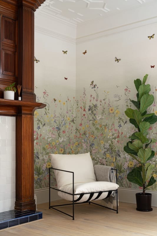 Hovia FL0607GR03W Wildspell Green - mural w polne kwiaty
