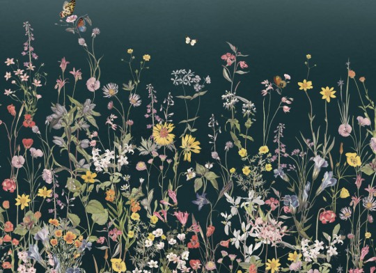 Hovia FL0608DA03W Wildspell Dark - mural w polne kwiaty