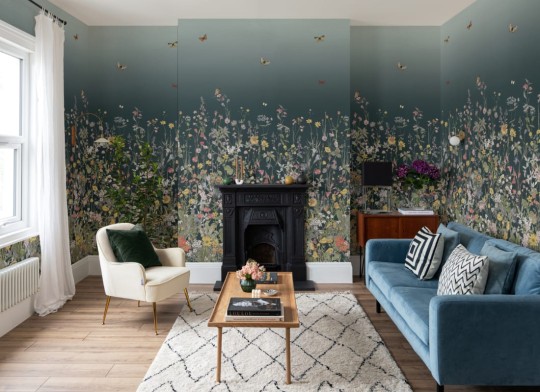 Hovia FL0608DA03W Wildspell Dark - mural w polne kwiaty