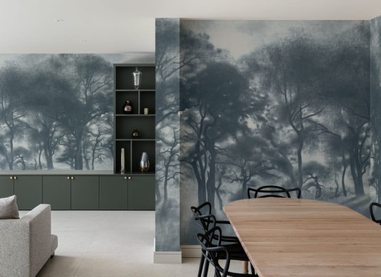 Hovia FO0512BU07W Smokey Forest Blue - mural w leśny pejzaż