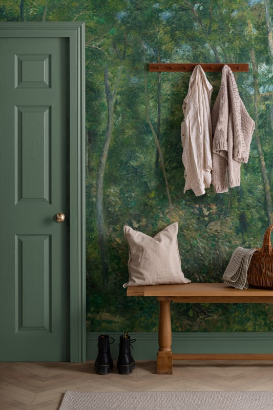 Hovia FO0516GR07W Wild Wood Green - mural w krajobraz lasu