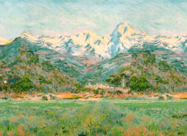 Hovia LA0392GR07W Glade Green - mural w alpejski krajobraz