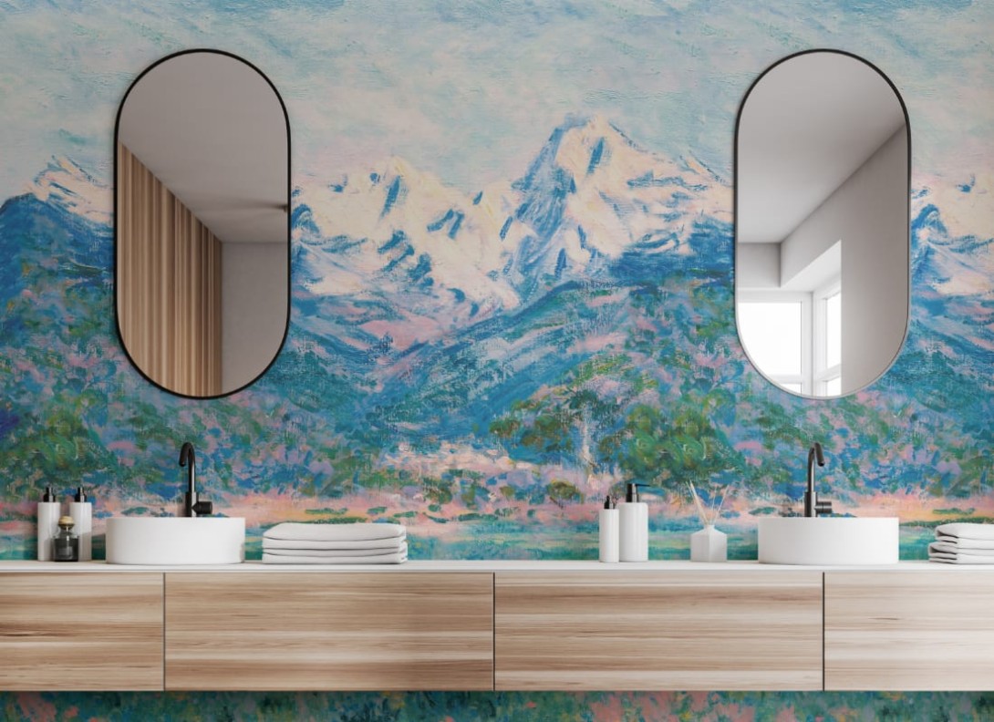 Hovia LA0394BU07W Glade Blue - mural w alpejski krajobraz