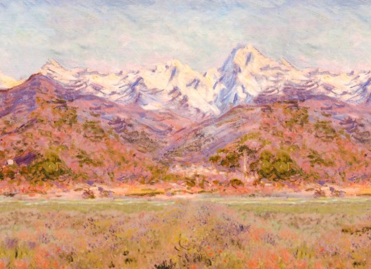 Hovia LA0393PI07W Glade Pink - mural w alpejski krajobraz