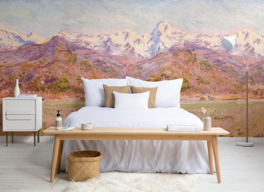 Hovia LA0393PI07W Glade Pink - mural w alpejski krajobraz