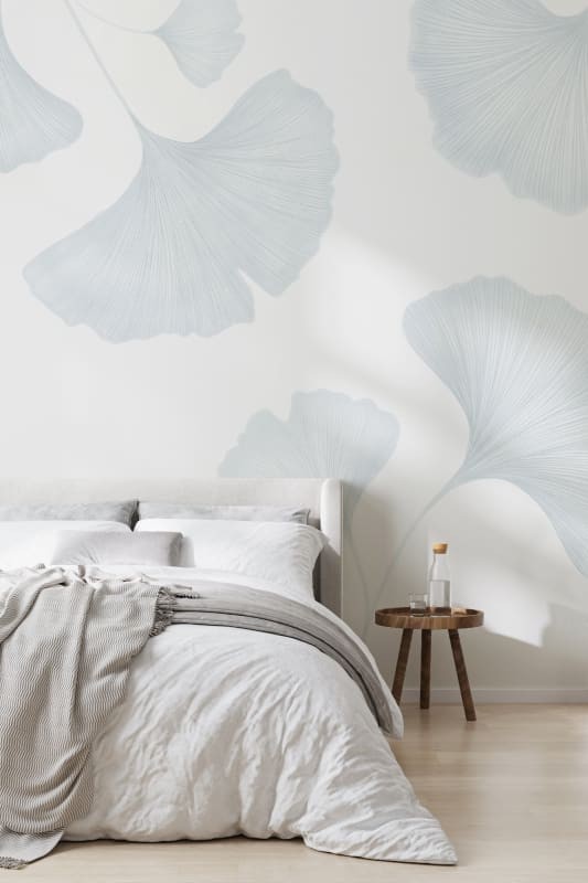 Hovia LE0596BU06W Ginkgo Blue - mural w duże liście miłorzębu japońskiego