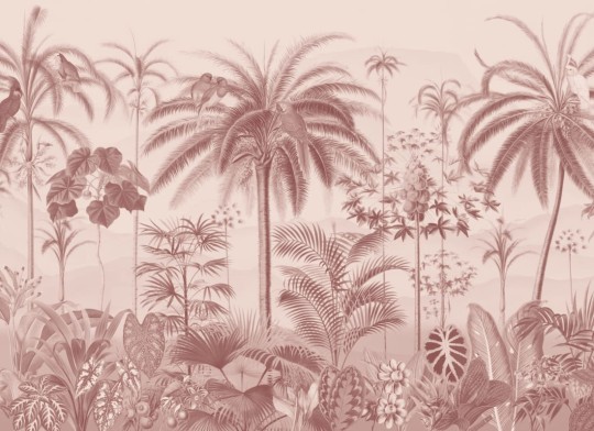 Hovia TR0624PI04W Aviary Tropics Pink - mural w tropikalny krajobraz