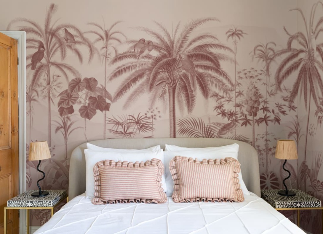 Hovia TR0624PI04W Aviary Tropics Pink - mural w tropikalny krajobraz