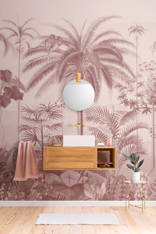 Hovia TR0624PI04W Aviary Tropics Pink - mural w tropikalny krajobraz