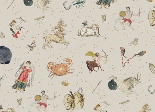 Hovia VT5493BE03W Astrology Beige - mural w astrologiczny motyw