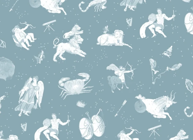 Hovia VT5495BU03W Astrology Blue - mural w astrologiczny motyw