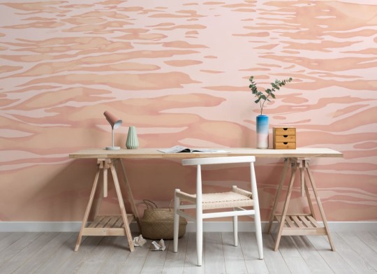 Hovia WA0467PI04W Ripple Peach - mural w taflę wody