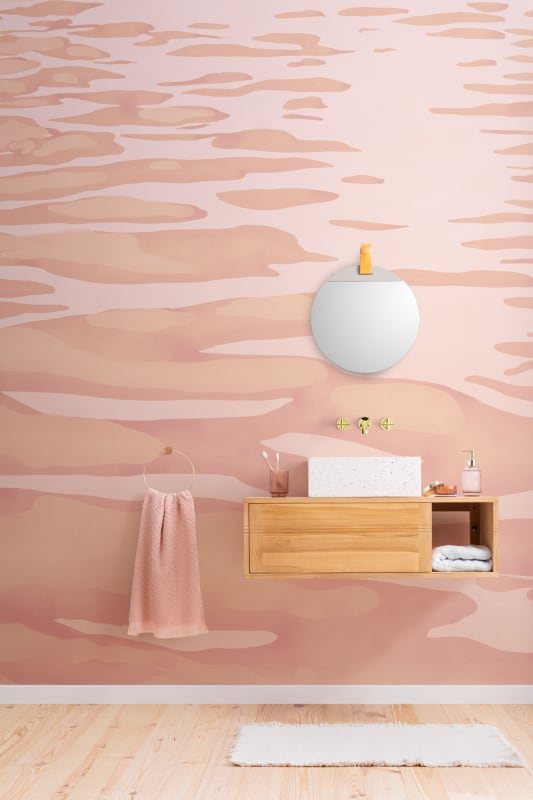 Hovia WA0467PI04W Ripple Peach - mural w taflę wody